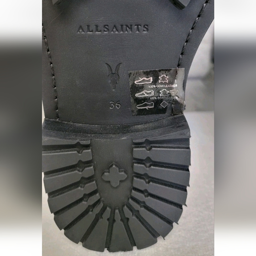 All Saints Women's Brigade All Leather Black Combat Boots Size 6 NWOT - Picture 12 of 13